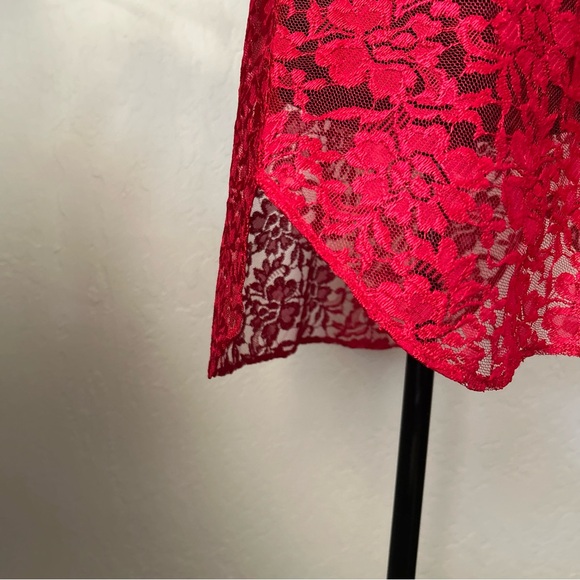 Red Lace Slip Dress - Picture 13 of 16